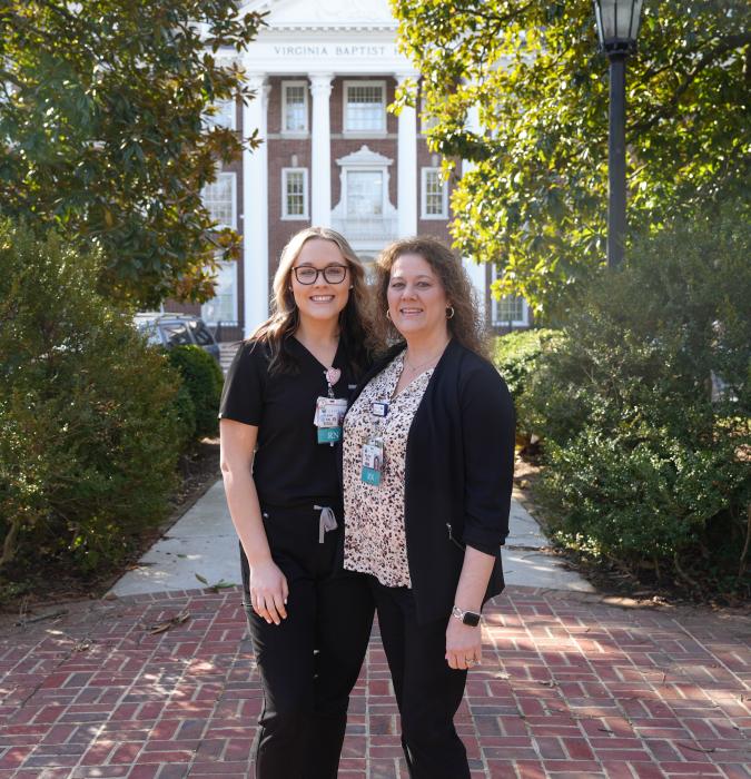 Melissa Carrico and her daughter, Alaina, in front of VBH